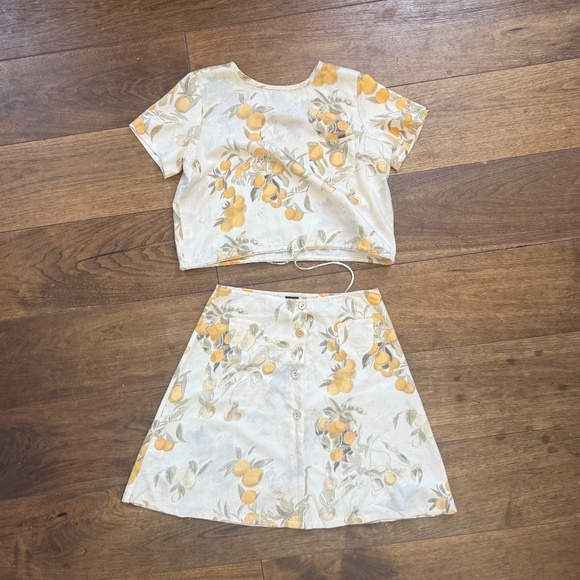 SAMANTHA PLEET SILK SET - Size S Skirt and Cropped Blouse - Picture 1 of 6
